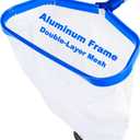 17.5" Heavy Duty Pool Skimmer Net - Extra Wide Aluminum Frame, Ultra-Fine Mesh Deep Bag for Leaves, Sand, Pollen - Above & In-Ground Pool Cleaning Tool (No Pole)