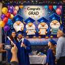 2 x Congrats Class of 2026 Banner Graduation Decorations - Dwarf Theme Large Graduation Backdrop Banner - 2026 Graduation Party Supplies Photography Background, Colorful
