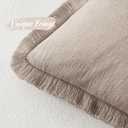 MIULEE Decorative Throw Pillow Covers Neutral Linen Fringe Throw Pillows Set of 2 Natural Linen Boho Farmhouse Cushion Covers with Tassels for Couch Sofa Bed Spring Home Decor 20x20 Inch