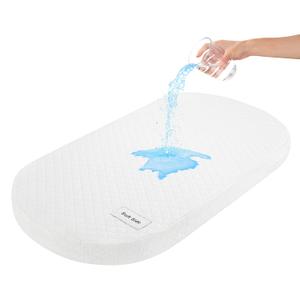 Pro Goleem Baby Bassinet Mattress Pad 30"x15" Oval, Waterproof Soft Cover Gel Memory Foam, Dual Side Cradle Mattress fit Moses Basket