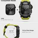 ULTIMAL Rugged Case with Band for Apple Watch 46mm,Compatible with Apple Watch Series 11/10, Military Grade Shockproof Bumper Cover for iWatch Tactical Band Men (46mm,Fluorescent Green)