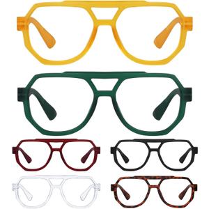 Eyekepper Metalless Screwless Spring Hinge Reading Glasses for Women - 6 Pack Oversize Pilot Readers +3.75