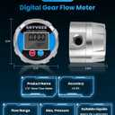 1/4" NPT Digital Gear Flow Meter, 0.5% Accuracy, 0.0265.28 GPM, for Low-Flow, High-Viscosity Liquids, Compatible with Motor Oil, Lubricants, Antifreeze & Hydraulic Systems