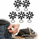 5 Pack Snowflake Multi Tool Keychain, Compact Alloy Steel EDC Wrench with Screwdriver, Bottle Opener and Hex Wrench for Camping, Repair and Everyday Carry, Black