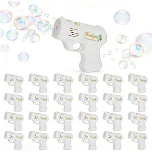 24 Pack White Bubble Guns for Wedding | Wedding Bubble Gun Machine Party Set, Automatic Bubble Guns Suitable for All Types of Parties and Events ( Without battery ), 24-piece Set
