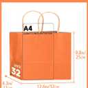 qiqee 13"x4.5"x10" Large Gift Bag with Handles Bulk 32PCS Gift Paper Bags Orange Bags Multiple Uses (Wide Large)