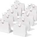 Vitalizart Paper Gift Bags With Ribbon Handles Set of 10 White Bulk Reusable For Gift Wrap Girls Kids Birthday Bridal Shower Party Favors Goodie Bags Candy Toys Christmas 7.87"x3.54"x7.09" Small Size