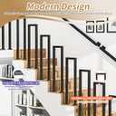 Stair Guardrail, Indoor & Outdoor Step Handrail, Porch Handrail and Deck Fence, Black Metal Staircase Railing, with Decorative Cover (30IN/76CM)