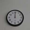 Atomic Wall Clock Analog 10 Inch Battery Operated Modern Decorative for Living Room Kitchen Office Bedroom Bathroom(Black)