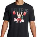Under Armour Men's Project Rock Red One Believe Short Sleeve T Shirtdisc (Black, S)