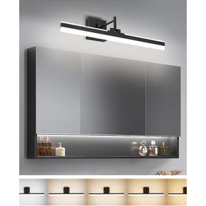 Modern LED Vanity Light Fixture,Metal Black 23.6‘’ 5CCT DimmableAdjustable & Rotatable Bathroom Light Fixture Above Mirror, Wall Sconce, 23.6IN