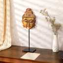 RattanView Mask Display Stand Holder for African and Tribal Mask Artifacts Statues Sculpture Figurine for Displays, Shows and Art Exhibits (4.72 x 4.72 x 12.6 Inch)