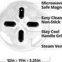 HOVER COVER Magnetic Microwave Splatter Cover, Clear Microwave Cover for Food - Vented & Magnetic, 12-inch, Food Grade Plate Cover, BPA Free - Black