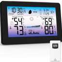 Zivron Weather Station Wireless Indoor Outdoor, Digital Thermometer with Accurate Temperature & Humidity, Large Color HD Display with 1 Remote Sensor