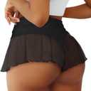 BZB Women's Cut Out Yoga Shorts Scrunch Booty Hot Pants High Waist Gym Workout Active Butt Lifting Sports Leggings (X-Large)