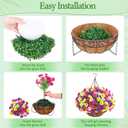 Elyum 2 Pack Artificial Hanging Flowers for Outdoors, Fake Flowers Artificial Petunias Hanging Baskets for Outdoors, UV Resistant Fake Hanging Plants Flowers for Outside Garden Patio Porch Decor