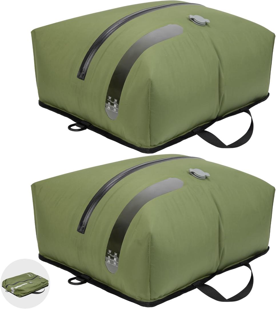 ONTYZZ Travel Vacuum Compression Bags Space Saver Vacuum Bags Reusable Compression Bag with IP67 Waterproof Zipper for Travel Suitcases and Backpack, Two Pack Green NO PUMP!