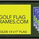 16x27 Black Golf Flag and Ticket Frame, Moulding blk-001, Reversible Green-Black Mat (holds 13x17 Masters Golf Flags; flag-tickets not incl)