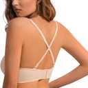 Plusexy Women's Push Up Strapless Bra Thick Padded Underwire Convertible Multiway Bras (Beige), 42B