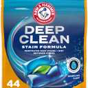 ARM & HAMMER Deep Clean Stain Formula Laundry Detergent Power Paks, Laundry Stain Remover, Sparkling Clean Scent, 44 Count, 44 Loads (44 Count (Pack of 1))