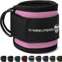 Gymreapers Ankle Straps For Cable Machine Kickbacks, Glute Workouts, Lower Body Exercises - Adjustable Leg Straps with Neoprene Padding (Pair, Pink)