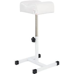 Pedicure Stand Footrest Stand Adjustable Height Technician SPA Beauty Stand Stool with Non-Slip SPA Salon Home Equipment White