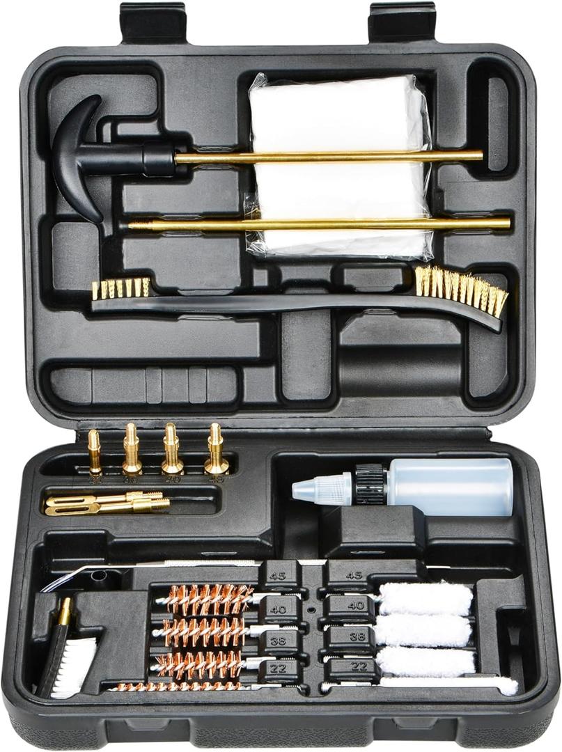 Hantoptik Gun Cleaning Kit .22 and .223 Caliber, Rifle 5.56 Cleaning Kits with Portable Carrying Case, Brushes, Cleaning Rod (Black)