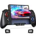 Switch Controllers Compatible with Nintendo Switch/OLED, One-Piece Joypad Controller Replacement for Switch Pro Controller with 9 Lights Color, Switch Remote for Users Who Prefer Handheld Mode (Black)
