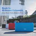 DOSS SoundBox Touch Wireless Bluetooth Speaker-12W HD Sound with Rich Bass, IPX5 Waterproof, 20H Playtime, Handsfree, for Gatherings, Home, Office, Outdoor, Travel-Blue