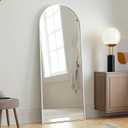 Arched Floor Mirror, 57 "x 20" Full Length Mirror Wall Mirrors Hanging or Leaning Arched-Top Full Body Mirrors with Stand for Bedroom, Dressing Room, White