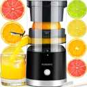 Electric Citrus Juicer Rechargeable - Electric Juicer Machines with USB and Cleaning Brush Portable Compact Juicer for Orange, Lemon, Limes (Black)