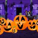 Joiedomi 10 FT Long Halloween Inflatables Outdoor Decorations, Blow Ups Inflatable Pumpkin for Yard with Witch's Cat, 8 Pcs Blow Up Pumpkin Decor for Halloween Decorations Outside