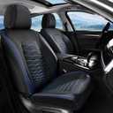 FLORICH Leather Seat Covers, Car Seat Covers Full Set, Car Seat Protector Waterproof, Front and Rear Seat Covers for Cars, Automotive Seat Covers Universal Fit for Most Cars SUV Truck - Blue&Black