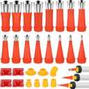 Hejo 27 Piece Silicone Caulking Cartridge Tip Kit, Universal Stainless Steel Caulking Silicone Caulking Caulking Applicator, Integrated Silicone Sealant Applicator, Finishing Tool for Glue and Sealant