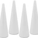 Crafare 4 Pack Foam Cones Polystyrene Cone 3.66x11.8Inch for Christmas Tree Project Wedding Table Centerpiece Arts Crafts Supplies and Floral Arrangement