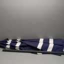 Sunnydaze 9ft Striped Outdoor Umbrella for Patio, Pool or Yard - Polyester Table Market Umbrella with Tilt and Crank - Navy Blue Stripe