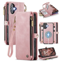 Defencase for iPhone 17 Magnetic Wallet Case Compatible with Magsafe with RFID Blocking Zipper Pocket & Card Holder for Women Men PU Leather Strap Detachable Case for iPhone 17 (6.3 inch), Rose Pink