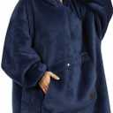 Catalonia Oversized Blanket Hoodie Sweatshirt, Wearable Sherpa Lounging Pullover for Adults Women Men