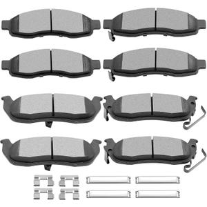 SCITOO Brake Pads Front Rear Set Semi-Metal Fit 2004-2005 for Infiniti QX56,2005-2006 for Nissan Armada,2004-2007 for Nissan Titan