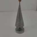 Boston International Christmas Winter Holiday Tabletop Tree Decoration, Small, Silver Metal with Gold Dots
