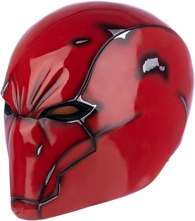 Red Helmet Deluxe Cosplay Prop UV Bright Surface Collectors Edition Halloween Costume Mask Props