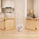 YOCAN Non-Painted Wooden Freestanding Dog Gates - 2 Panel H:23"(2PC)