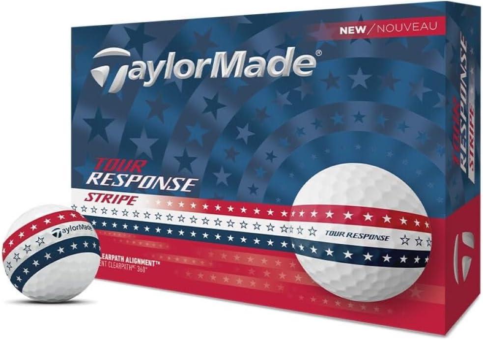 TaylorMade Tour Response Golf Balls, Enhanced 360 ClearPath Alignment, Speed Wrapped Core for Distance and Feel, Pack of 12 (USA)