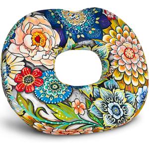 Donut Pillow for Tailbone Pain, Hemorrhoid Pillow for Sitting, Memory Foam Donut Hemorrhoids Seat Cushion for Tailbone Pain Relief & Women Postpartum Pregnancy (Flower02)