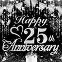 25th Wedding Anniversary Decorations Banner Black Silver Happy 25th Anniversary Banner for Women Men Silver Wedding Party Decorations 72.8x43.3 inches