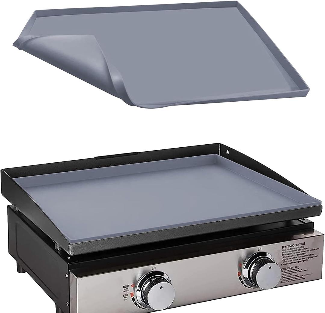 22" Silicone Griddle Mat for Blackstone 22 Inch Grill, Heavy Duty Food Grade Silicone Griddle Cover, Protect Your Grill from Dirt & Rust All Year Round (Gray)
