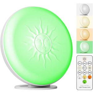 McDen Light Therapy Lamp, UV Free 10000 lux, Desktop Desk Lamp with Green Light and Three Types of White Light, 20 Adjustable Brightness Levels, and 4 Timer Functions (Gld-mm77)