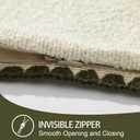 2 x ORTIGIA Farmhouse Lumber Pillow Covers Decorative 12x20 Textured Pillowcaes with Scalloped Edge Pillow Case for Couch Sofa Bed Cushion Living Room Green