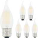 Chandelier LED Light Bulbs 40W Equivalent E26 Base,Dimmable 4W 2700K Warm White,B11 E26 Candelabra Bulb Frosted Flame Bent Tip Shape,6 Pack