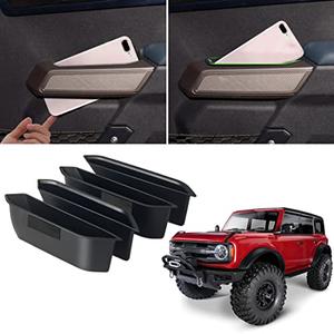 WDG Door Handle Storage Box Container for Ford Bronco 2021 2022 2023 2024 2025 Car Interior Accessories, ABS Front and Rear Door Side Armrest Phone Pocket Organizer Insert Glove Pallet 4PCS